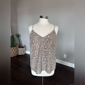 A New Day Neutral Leopard Layering Cami Camisole Tank Large NWTs
